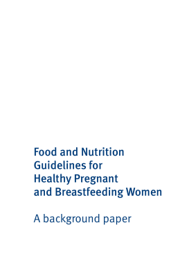 Food and Nutrition Guidelines for Healthy Pregnant