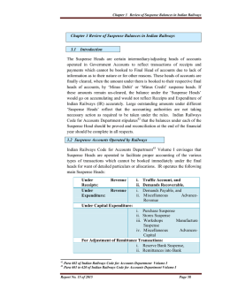 Chapter 3 Review of Suspense Balances in Indian Railways 3.1