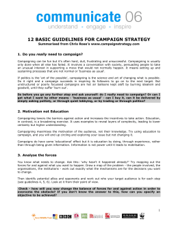 12 basic guidelines for campaign strategy