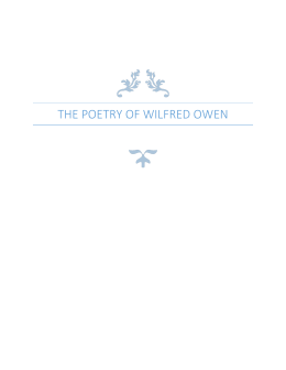 tHE pOETRY OF wILFRED oWEN