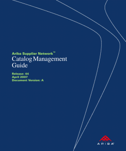 Ariba SN Catalog Management Guide