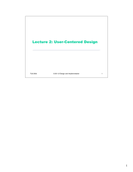 Lecture 2: User-Centered Design