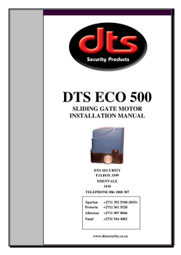 DTS 500 ECO - Installation Manual