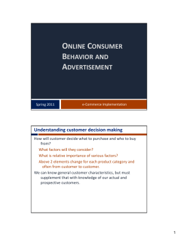 Consumer Behavior, Online Market Research, and Customer