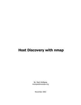 nmap Host Discovery Techniques