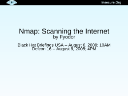 Nmap: Scanning the Internet