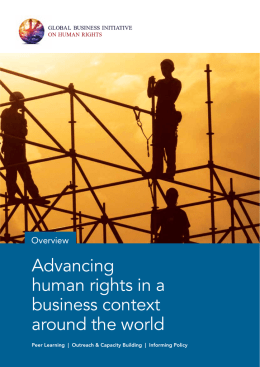 Advancing human rights in a business context around the world