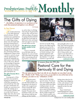 The Gifts of Dying - Presbyterians Pro-Life