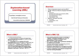 Explanation-based Learning (EBL)