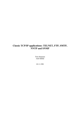 Classic TCP/IP applications: TELNET, FTP, SMTP, NNTP