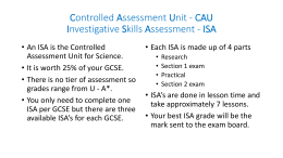 Controlled Assessment Unit - CAU Investigative Skills Assessment