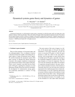 Dynamical systems game theory and dynamics of games