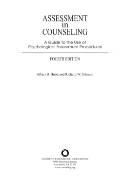 ASSESSMENT in COUNSELING - American Counseling Association