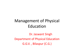 Dr. J.S. Thakur - Management of Physical Education
