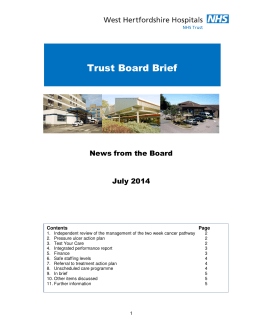 Trust Board Brief - West Hertfordshire Hospitals NHS Trust