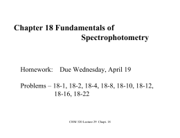 Chapter 18 Fundamentals of Spectrophotometry