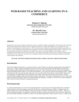 web-based teaching and learning in e-commerce