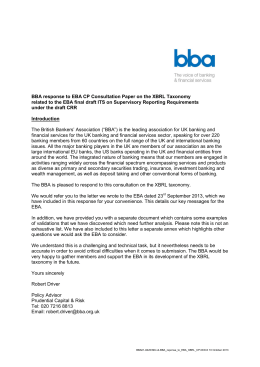 BBA response to EBA CP Consultation Paper on the XBRL