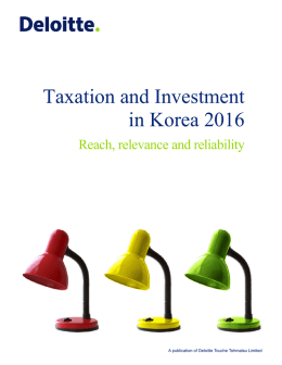Taxation and Investment in Korea 2016