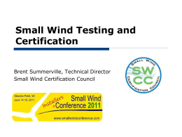 Small Wind Testing and Certification