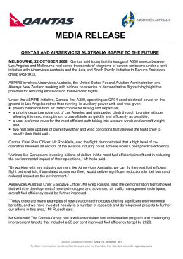 Qantas and Airservices Australia ASPIRE to the future (33kb PDF)