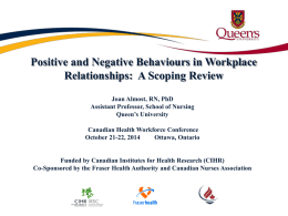 Positive and Negative Behaviours in Workplace Relationships: A