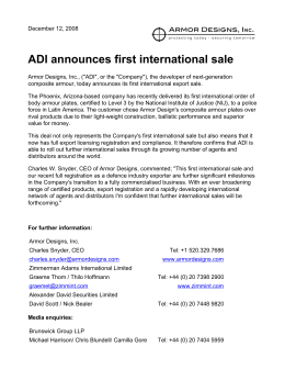 ADI announces first international sale