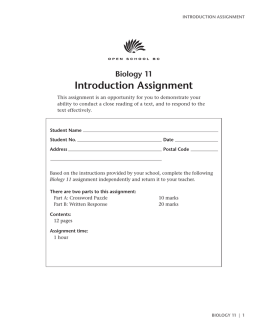 Introduction Assignment