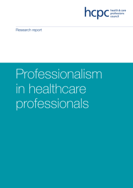 Professionalism in healthcare professionals