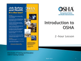 Intro to OSHA