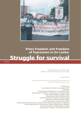 Press Freedom and Freedom of Expression in Sri Lanka: Struggle