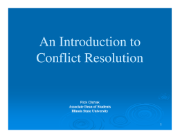An Introduction to Conflict Resolution