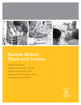 Sample School Plans and Letters