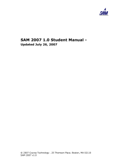 SAM 2007 1.0 Student Manual -