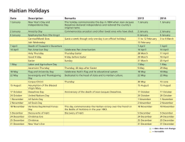 List of Haitian Holidays