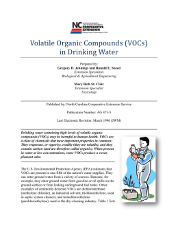 Volatile Organic Compounds (VOCs) in Drinking Water