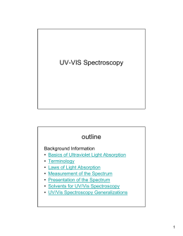UV-VIS Spectroscopy outline
