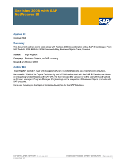 SDN Community Day - BusinessObjects Enterprise with SAP