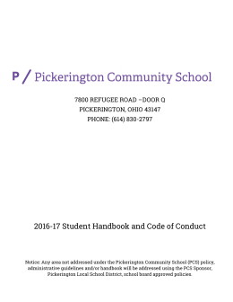 2016-17 Student Handbook and Code of Conduct