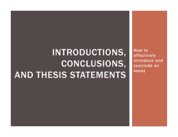 introductions, conclusions, and thesis statements
