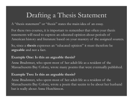 Drafting a Thesis Statement