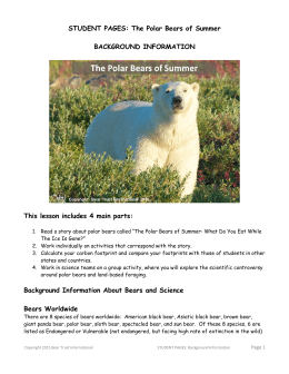 STUDENT PAGES: The Polar Bears of Summer BACKGROUND