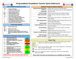 ProgressBook Teacher Quick Reference