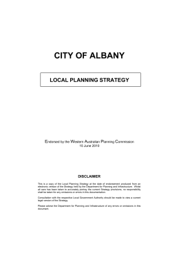 CITY OF ALBANY - Department of Planning