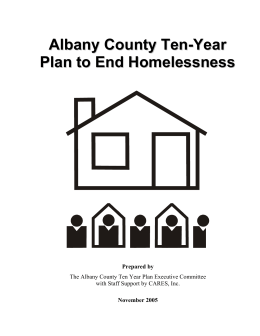 Albany County Ten-Year Plan to End Homelessness