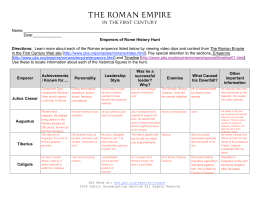 Name: Date:______ Emperors of Rome History Hunt Directions