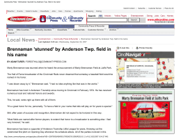 Brennaman `stunned` by Anderson Twp. field in his name
