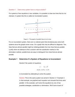 Example 1 Determine if a System of Equations is Inconsistent