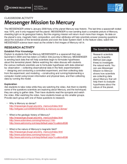 Messenger Mission to Mercury - American Museum of Natural History
