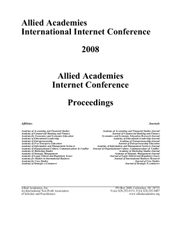 Internet Conference, Summer 2008